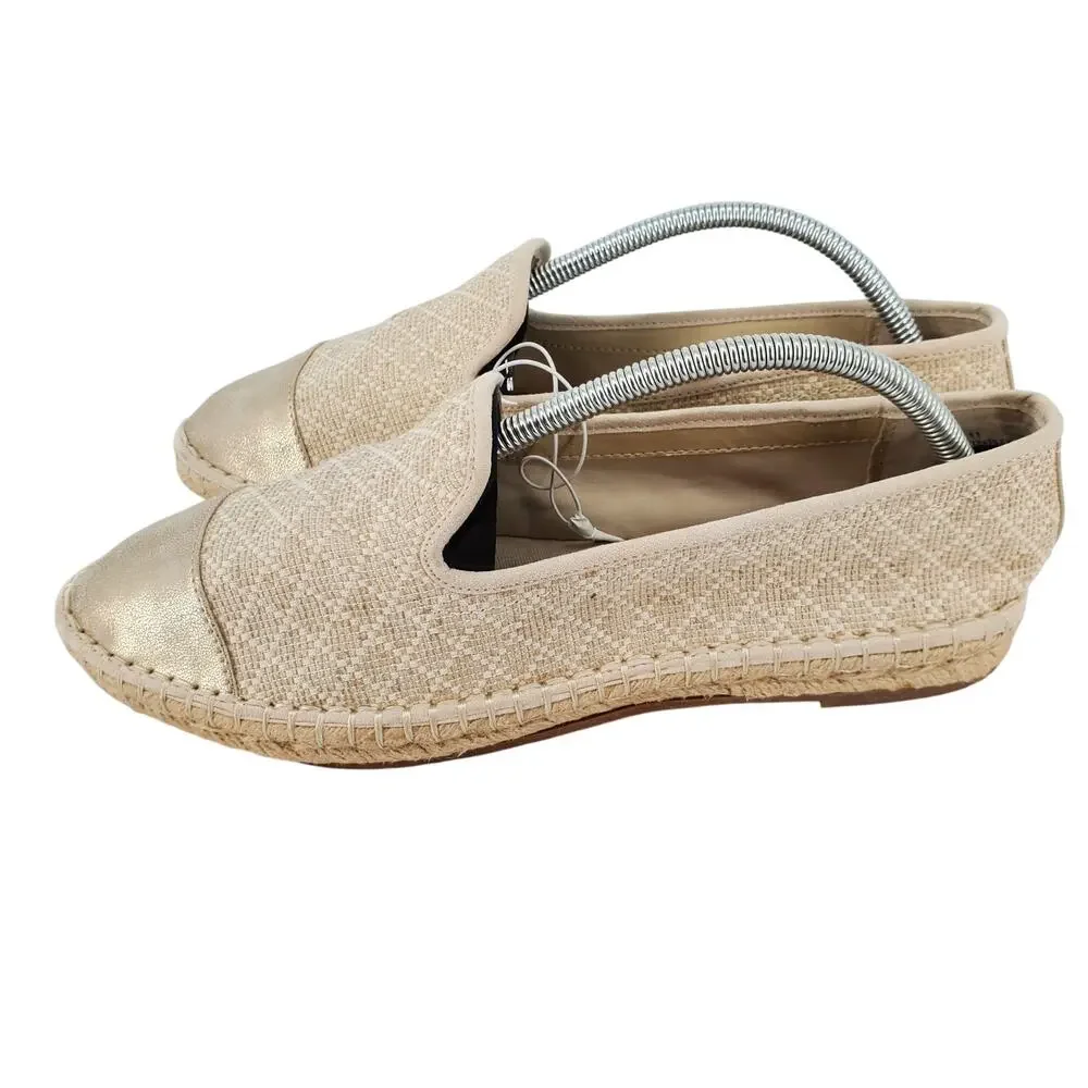 Universal Threads Carly Flat Slip-On Cream‎ Woven Metallic Womens Size 11 New